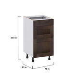 Hugo&Borg 18-in W x 34.5-in H x 21-in D Wood 3-Drawer Base Fully Assembled Cabinet (Recessed Panel Style)