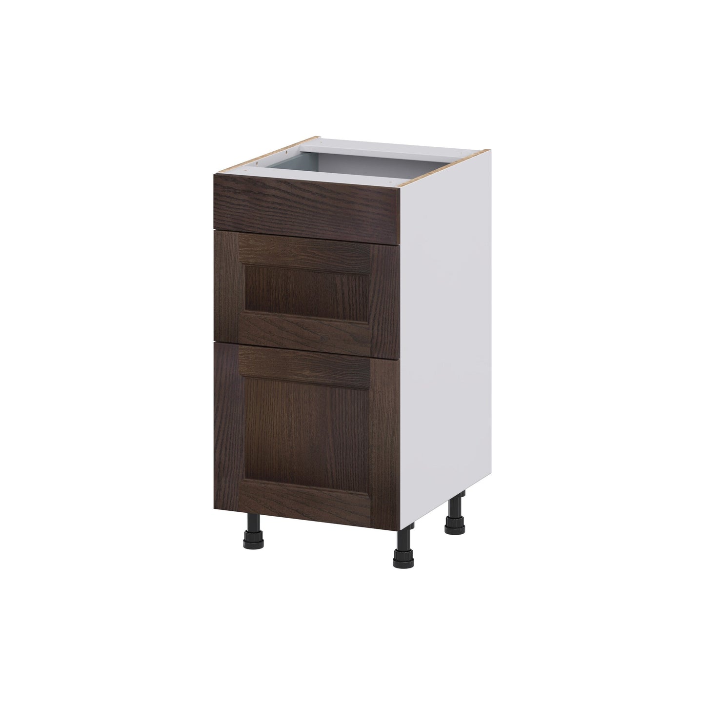 Hugo&Borg 18-in W x 34.5-in H x 21-in D Wood 3-Drawer Base Fully Assembled Cabinet (Recessed Panel Style)
