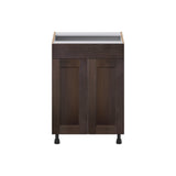 Hugo&Borg 24-in W x 34.5-in H x 21-in D Wood Sink Base Fully Assembled Cabinet (Recessed Panel Shaker Style)