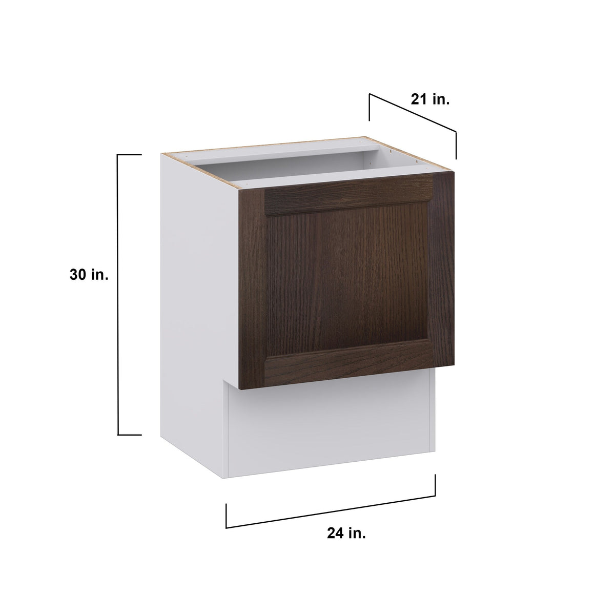 Hugo&Borg 24-in W x 34.5-in H x 21-in D Wood Base Fully Assembled Cabinet (Recessed Panel Shaker Door Style)