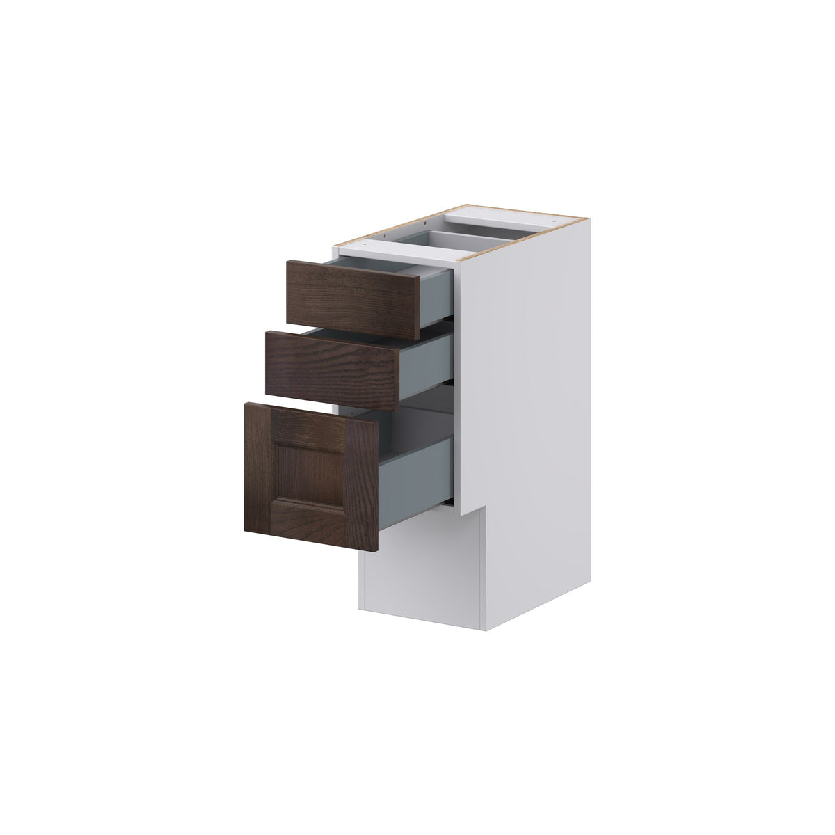 Hugo&Borg 12-in W x 30-in H x 21-in D Wood 4-Drawer Base Fully Assembled Cabinet (Recessed Panel Style)