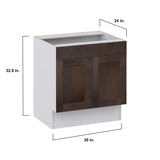 Hugo&Borg 30-in W x 32.5-in H x 24-in D Wood Base Fully Assembled Cabinet (Recessed Panel Shaker Door Style)