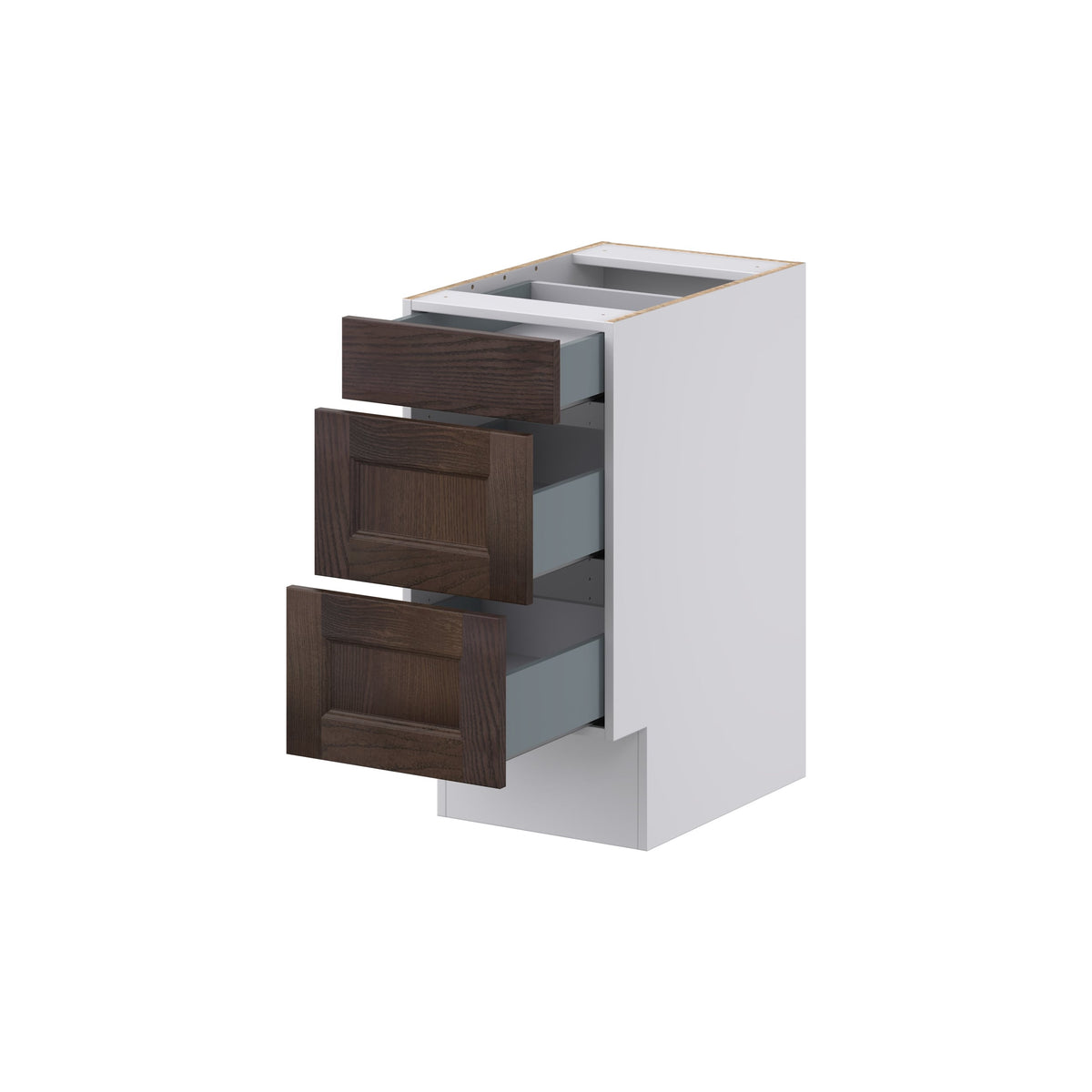 Hugo&Borg 15-in W x 32.5-in H x 24-in D Wood 3-Drawer Base Fully Assembled Cabinet (Recessed Panel Style)