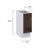 Hugo&Borg 12-in W x 34.5-in H x 24-in D Wood 1-Drawer Base Fully Assembled Cabinet (Recessed Panel Shaker Style)