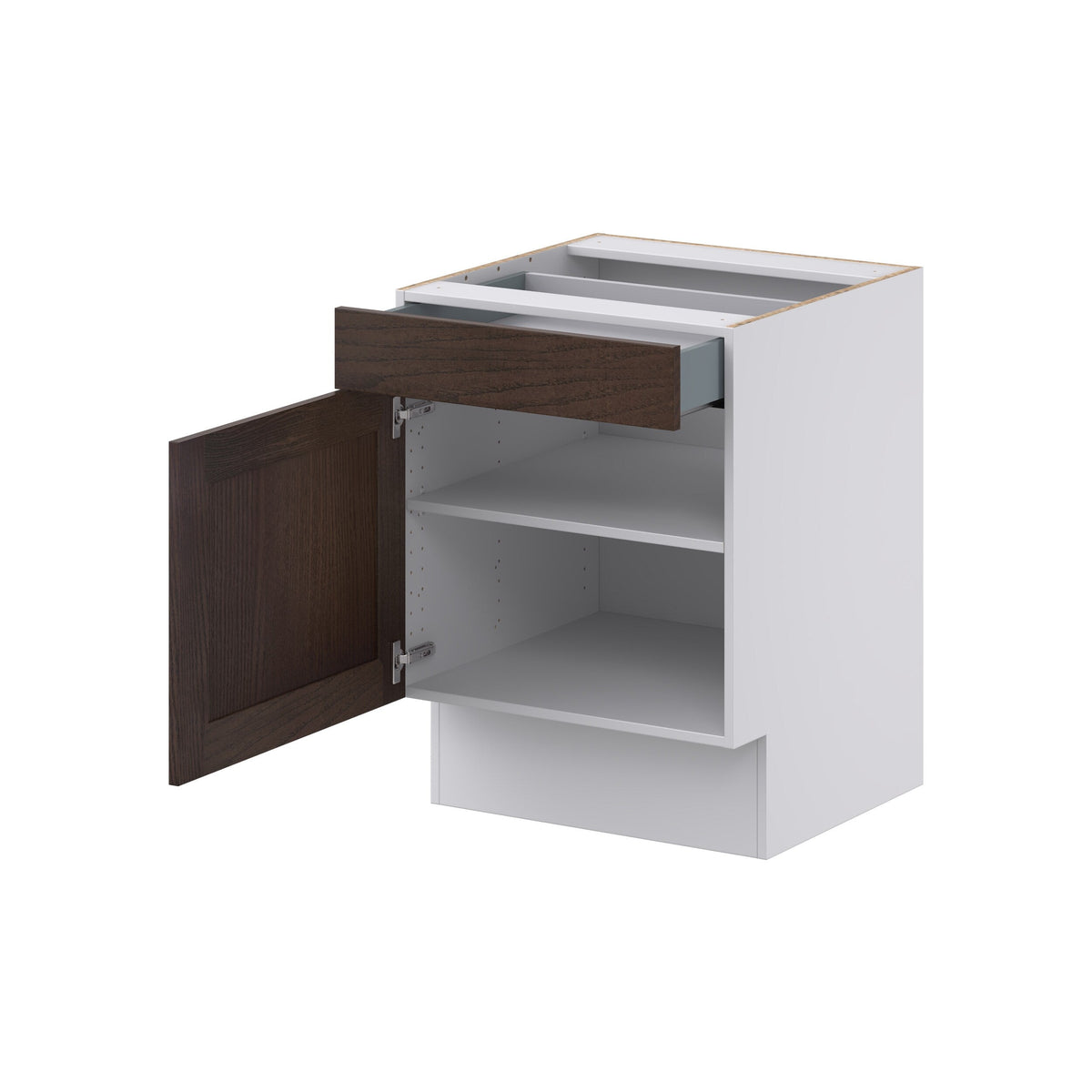 Hugo&Borg 24-in W x 34.5-in H x 24-in D Wood 1-Drawer Base Fully Assembled Cabinet (Recessed Panel Shaker Style)