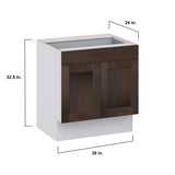 Hugo&Borg 30-in W x 32.5-in H x 24-in D Wood 1-Drawer Base Fully Assembled Cabinet (Recessed Panel Shaker Style)
