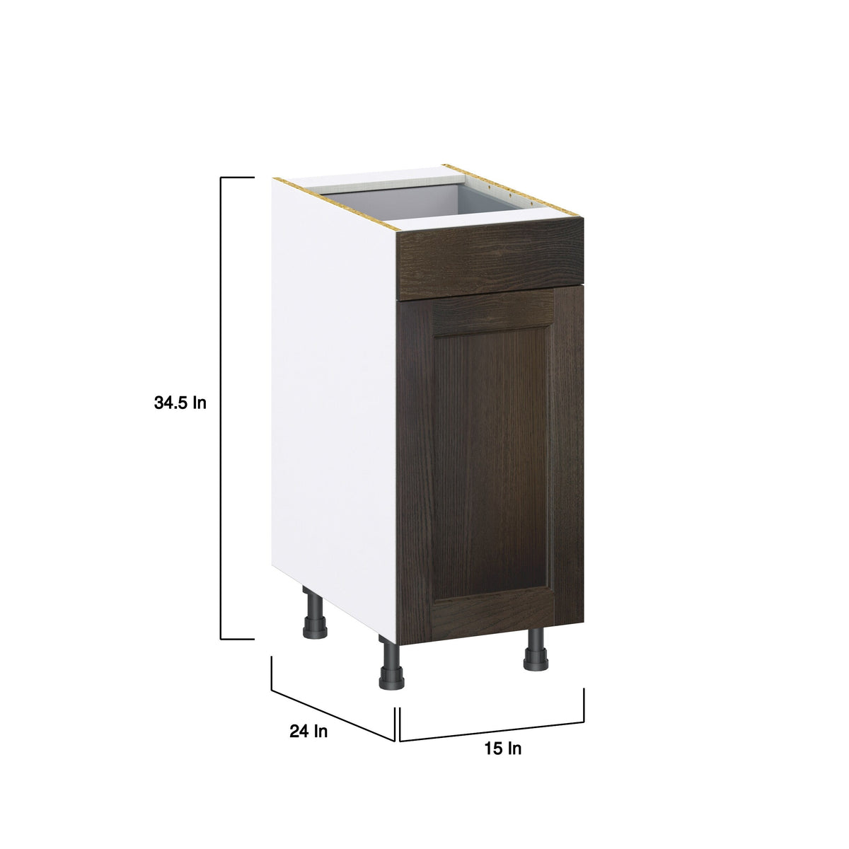Hugo&Borg Montclaire 15-in W x 34.5-in H x 24-in D Wood 1-Drawer Base Fully Assembled Cabinet (Recessed Panel Shaker Style)