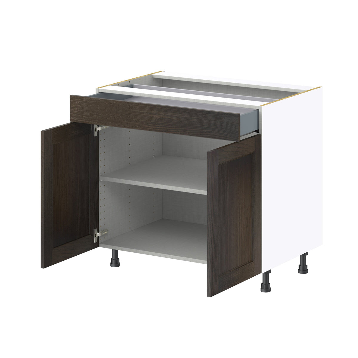 Hugo&Borg Montclaire 36-in W x 34.5-in H x 24-in D Wood 1-Drawer Base Fully Assembled Cabinet (Recessed Panel Shaker Style)
