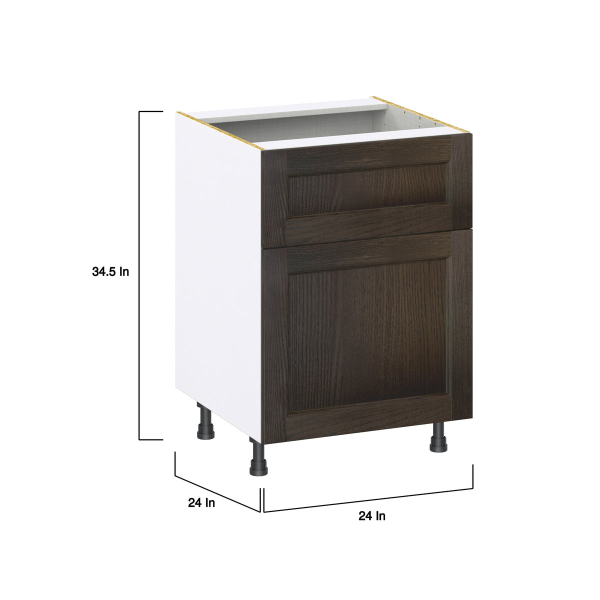 Hugo&Borg Montclaire 24-in W x 34.5-in H x 25-in D Wood 1-Drawer Base Fully Assembled Cabinet (Recessed Panel Shaker Style)