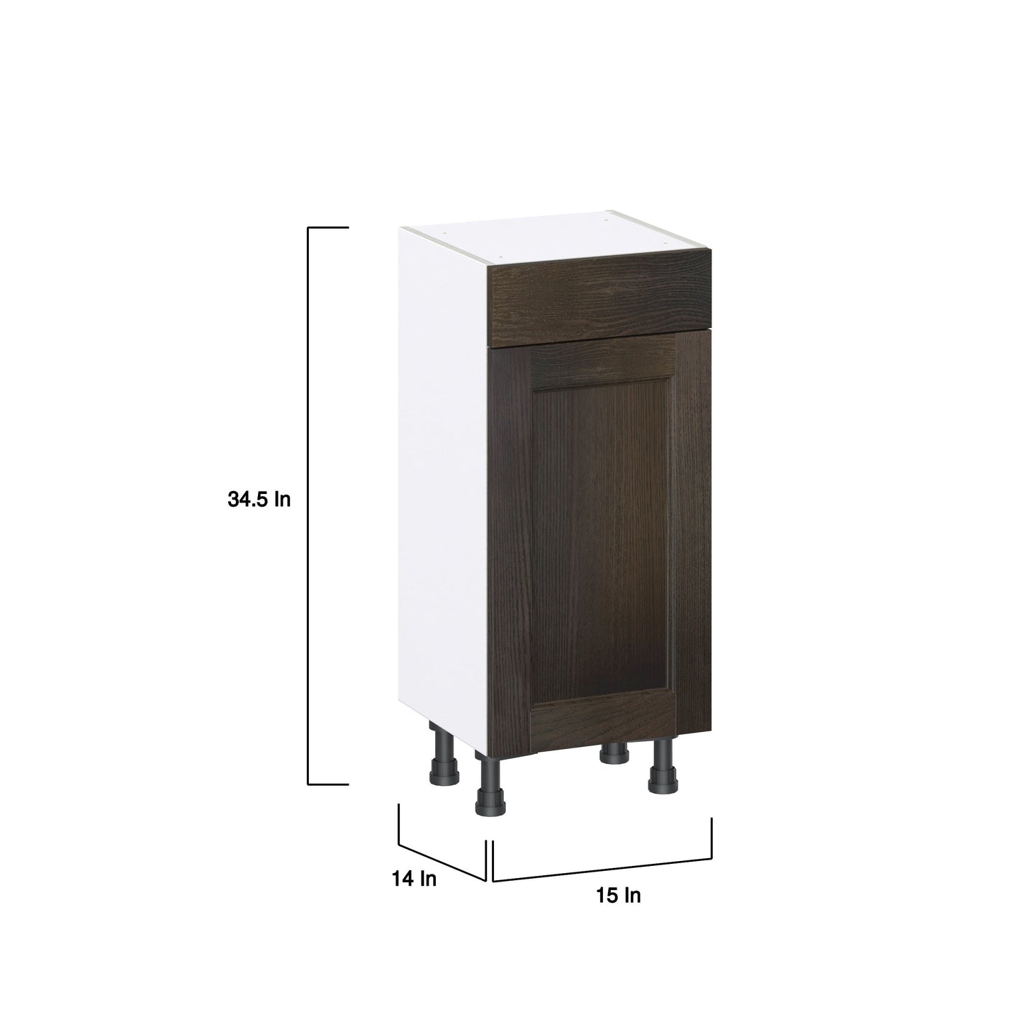 Hugo&Borg Montclaire 15-in W x 34.5-in H x 14-in D Wood Base Fully Assembled Cabinet (Recessed Panel Shaker Door Style)