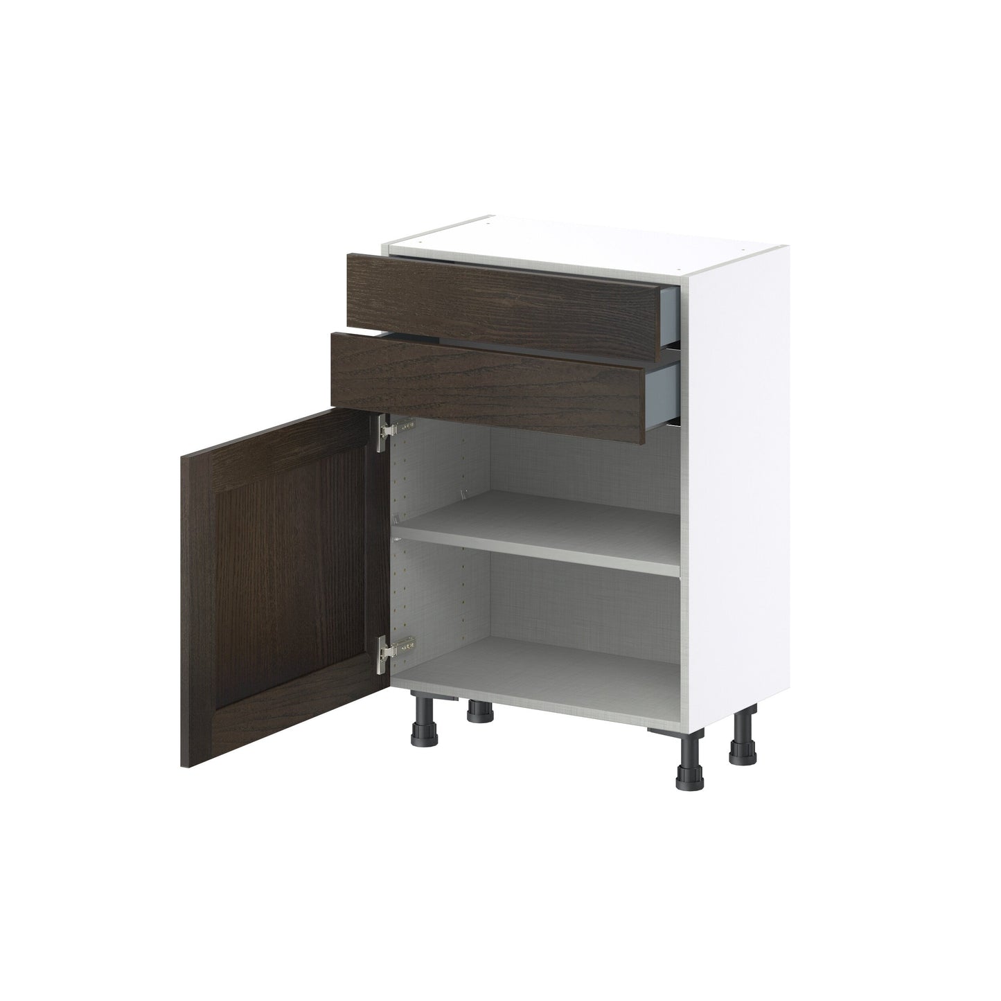 Hugo&Borg Montclaire 24-in W x 34.5-in H x 14-in D Wood 2-Drawers Base Fully Assembled Cabinet (Recessed Panel Shaker Style)