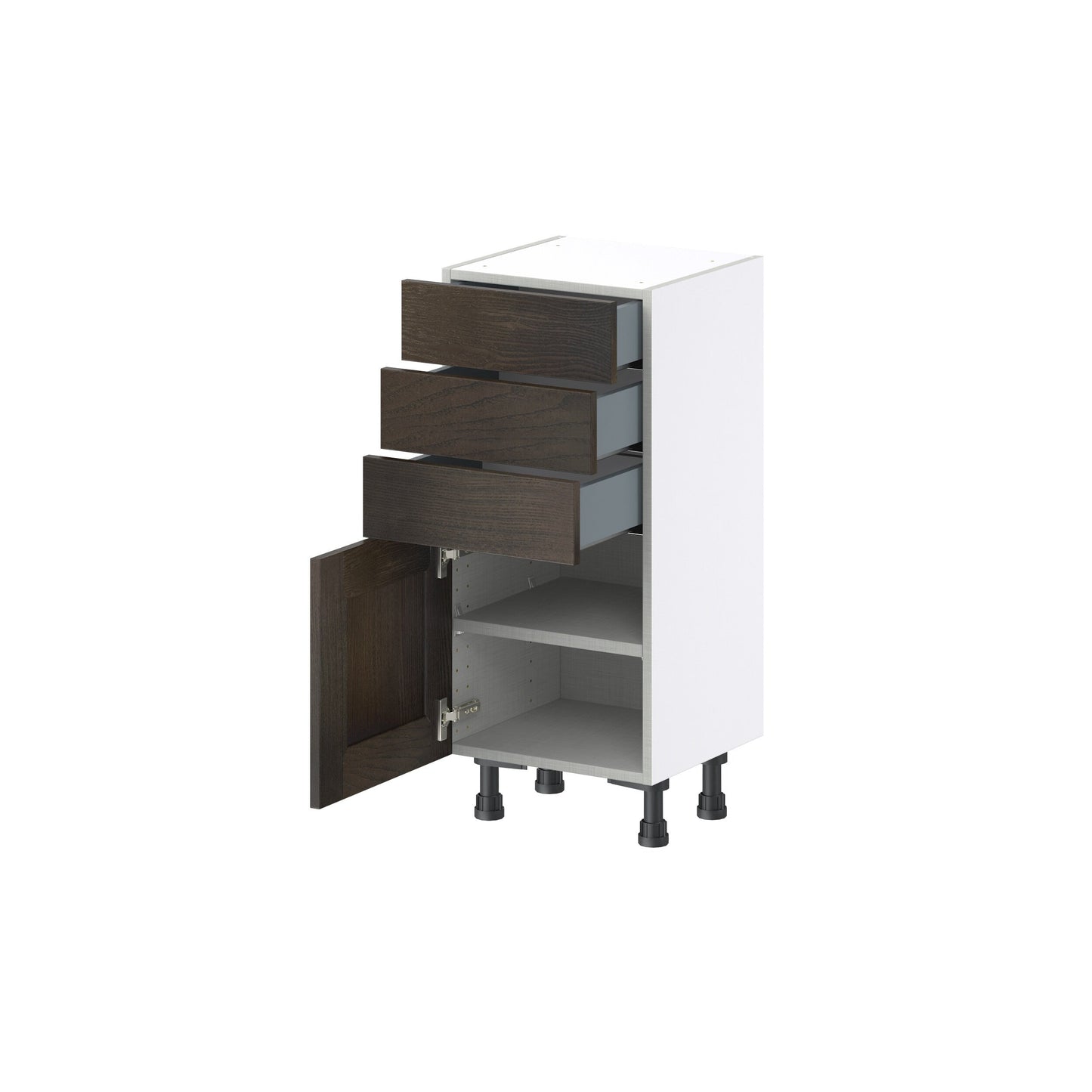 Hugo&Borg Montclaire 15-in W x 34.5-in H x 14-in D Wood 3-Drawers Base Fully Assembled Cabinet (Recessed Panel Shaker Style)