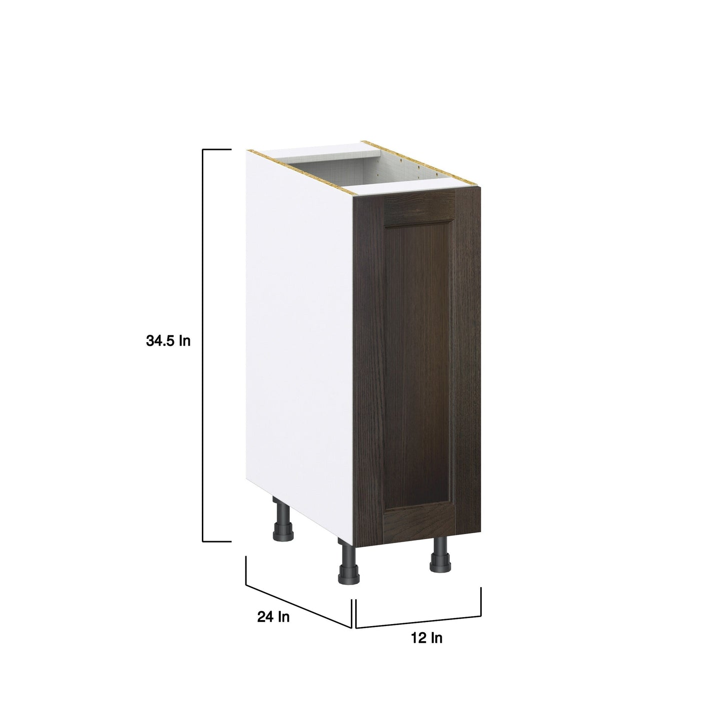 Hugo&Borg Montclaire 12-in W x 34.5-in H x 24-in D Wood Base Fully Assembled Cabinet (Recessed Panel Shaker Door Style)