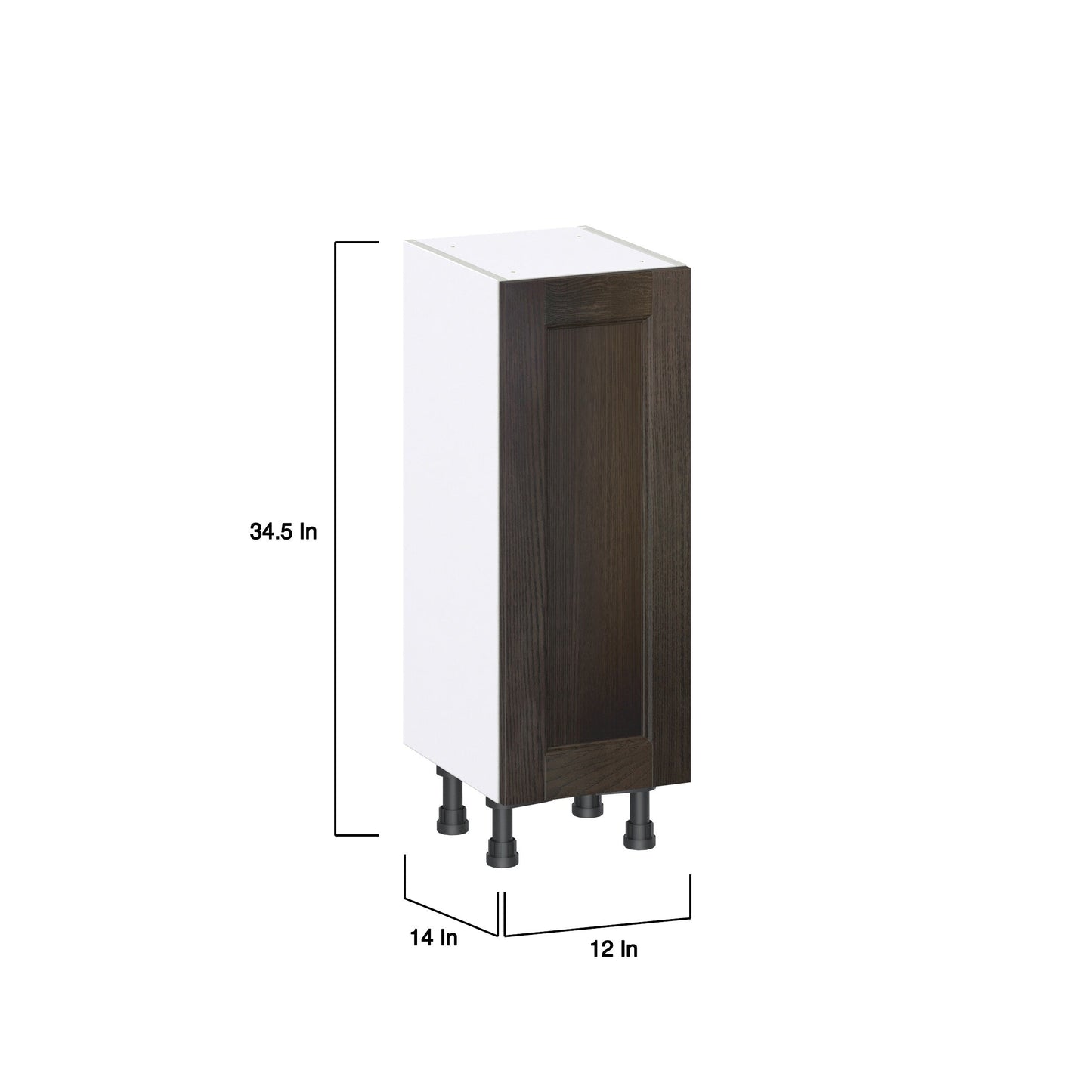 Hugo&Borg Montclaire 12-in W x 34.5-in H x 14-in D Wood Base Fully Assembled Cabinet (Recessed Panel Shaker Door Style)