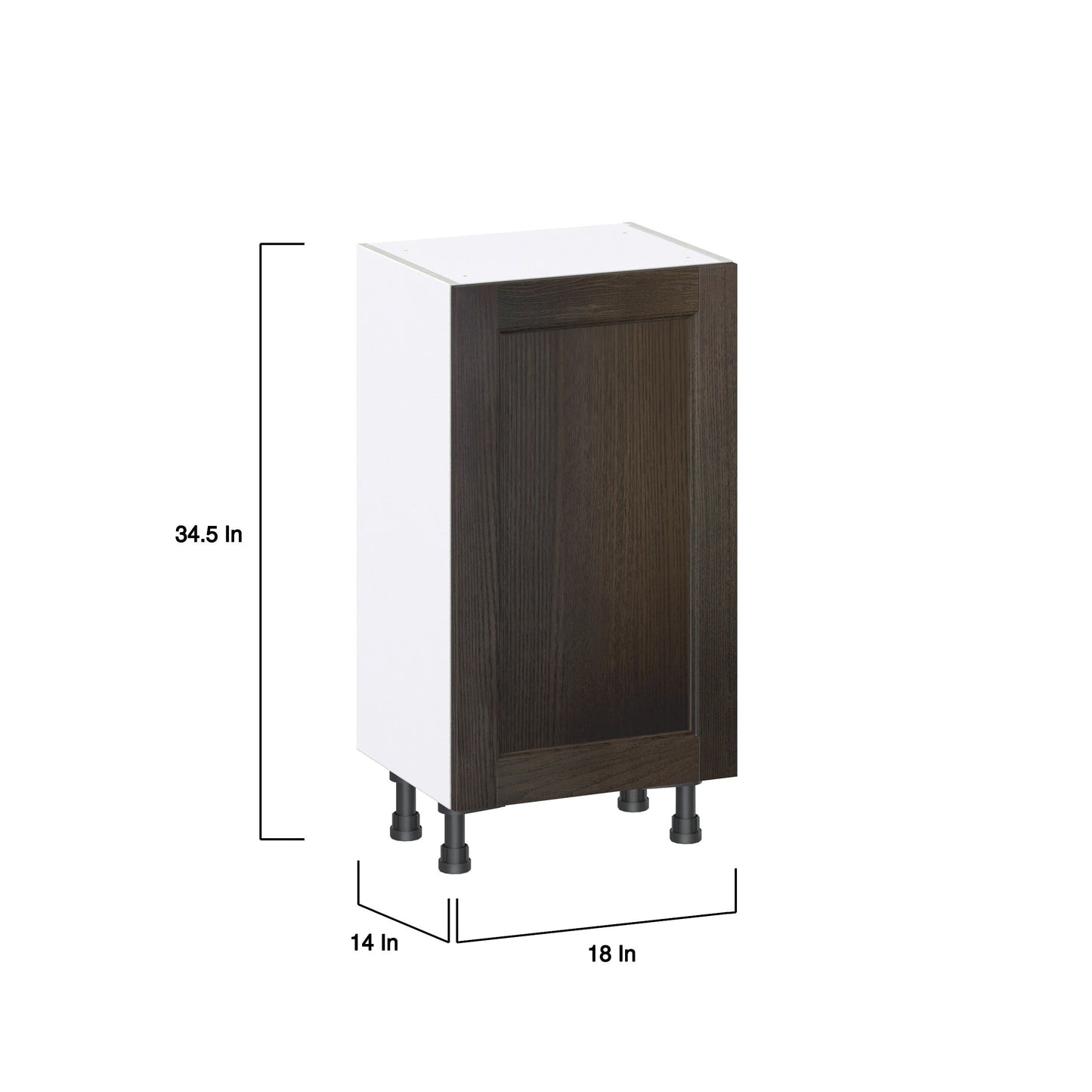 Hugo&Borg Montclaire 18-in W x 34.5-in H x 14-in D Wood Base Fully Assembled Cabinet (Recessed Panel Shaker Door Style)