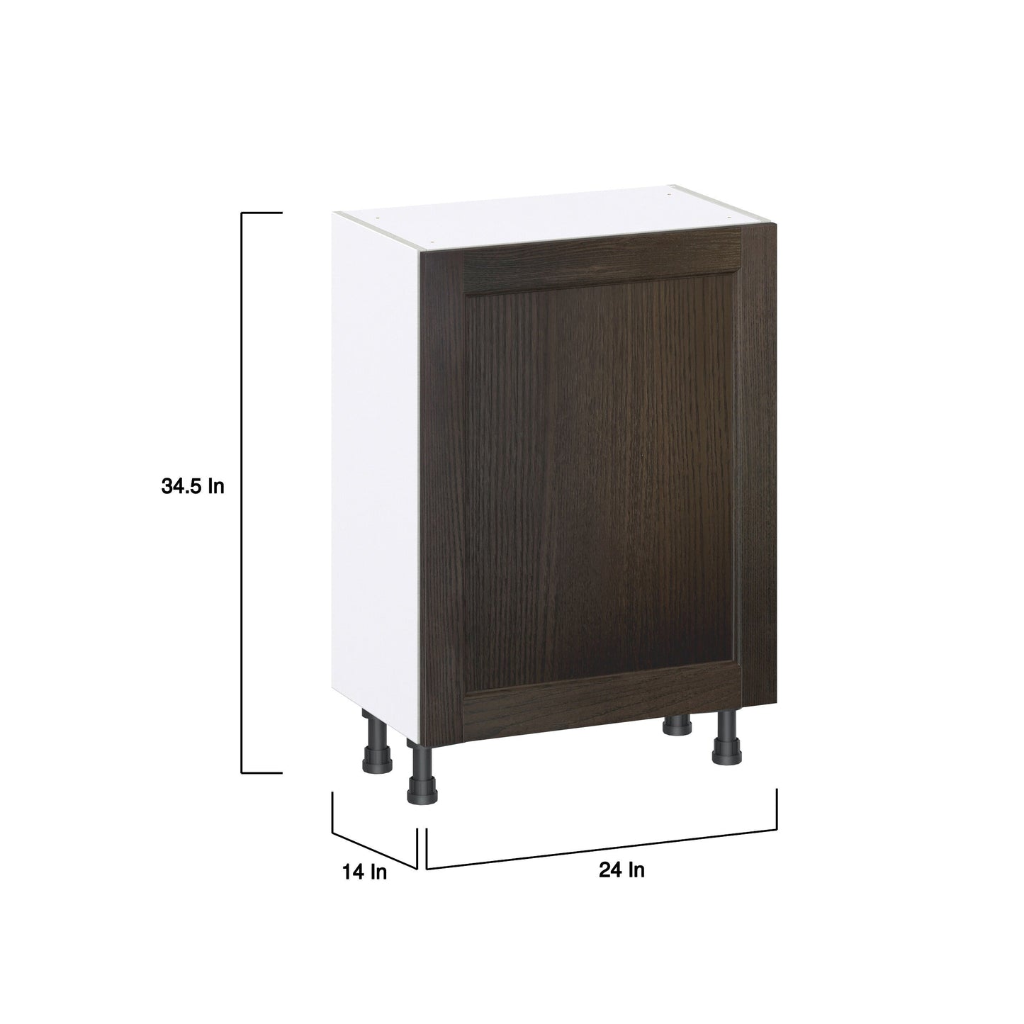 Hugo&Borg Montclaire 24-in W x 34.5-in H x 14-in D Wood Base Fully Assembled Cabinet (Recessed Panel Shaker Door Style)