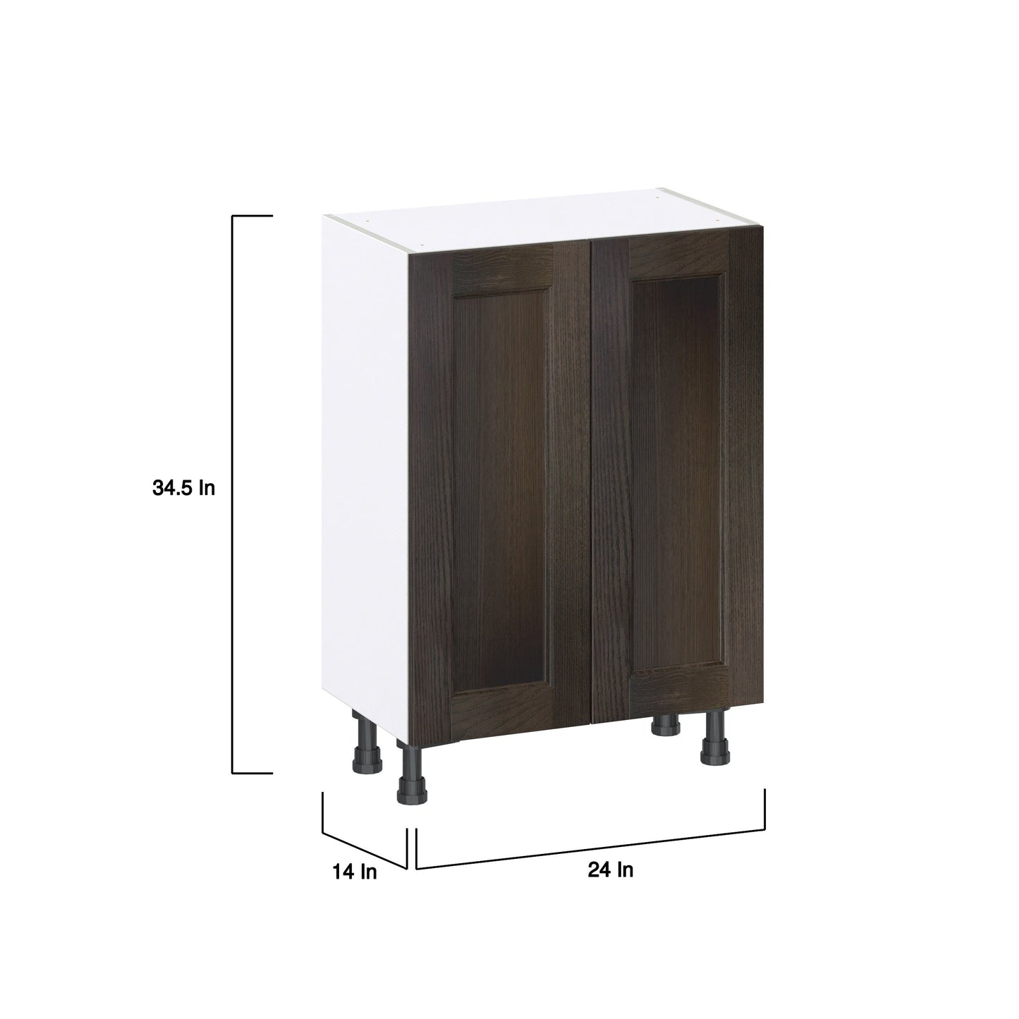 Hugo&Borg Montclaire 24-in W x 34.5-in H x 14-in D Wood Base Fully Assembled Cabinet (Recessed Panel Shaker Door Style)