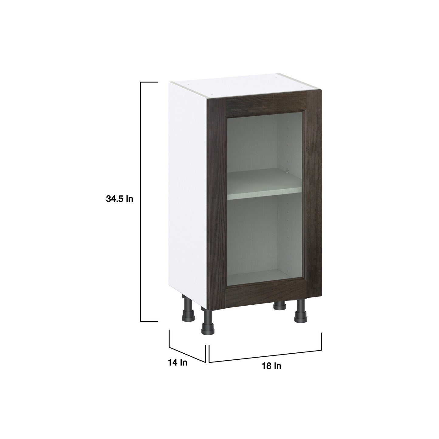 Hugo&Borg Montclaire 18-in W x 34.5-in H x 16-in D Wood Base Fully Assembled Cabinet (Recessed Panel Shaker Door Style)