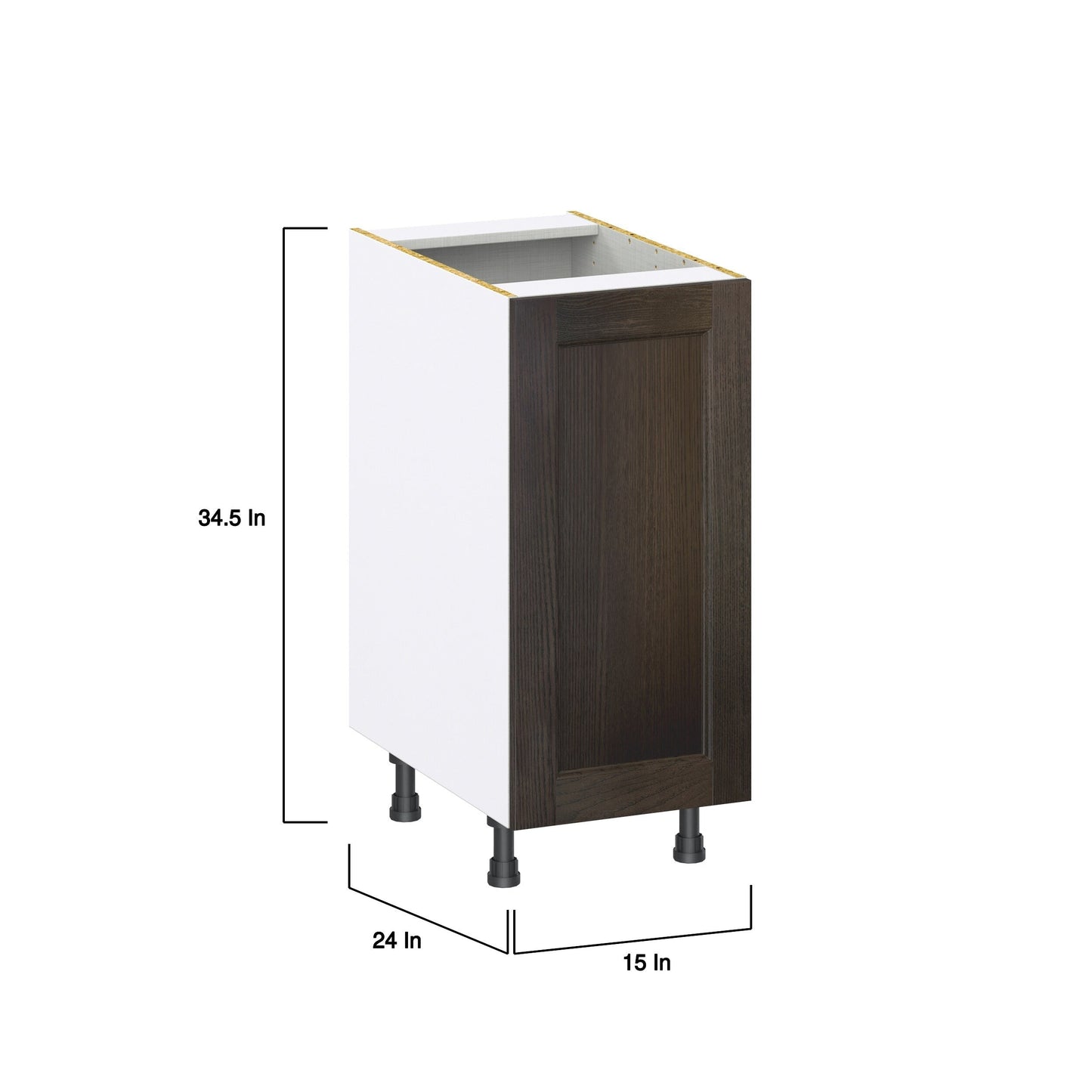 Hugo&Borg Montclaire 15-in W x 34.5-in H x 24-in D Wood 3-Drawers Base Fully Assembled Cabinet (Recessed Panel Shaker Style)