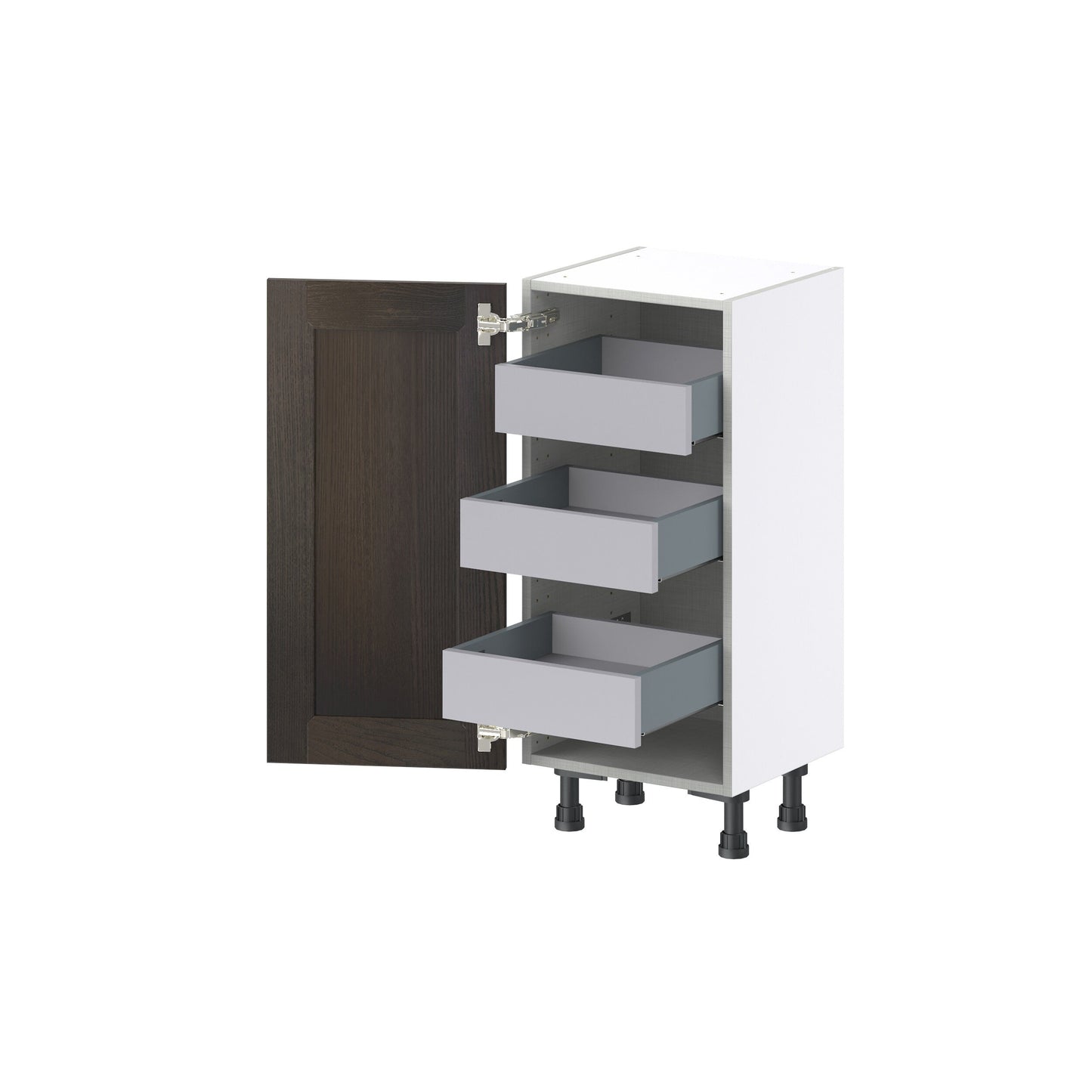 Hugo&Borg Montclaire 15-in W x 34.5-in H x 14-in D Wood 3-Drawers Base Fully Assembled Cabinet (Recessed Panel Shaker Style)