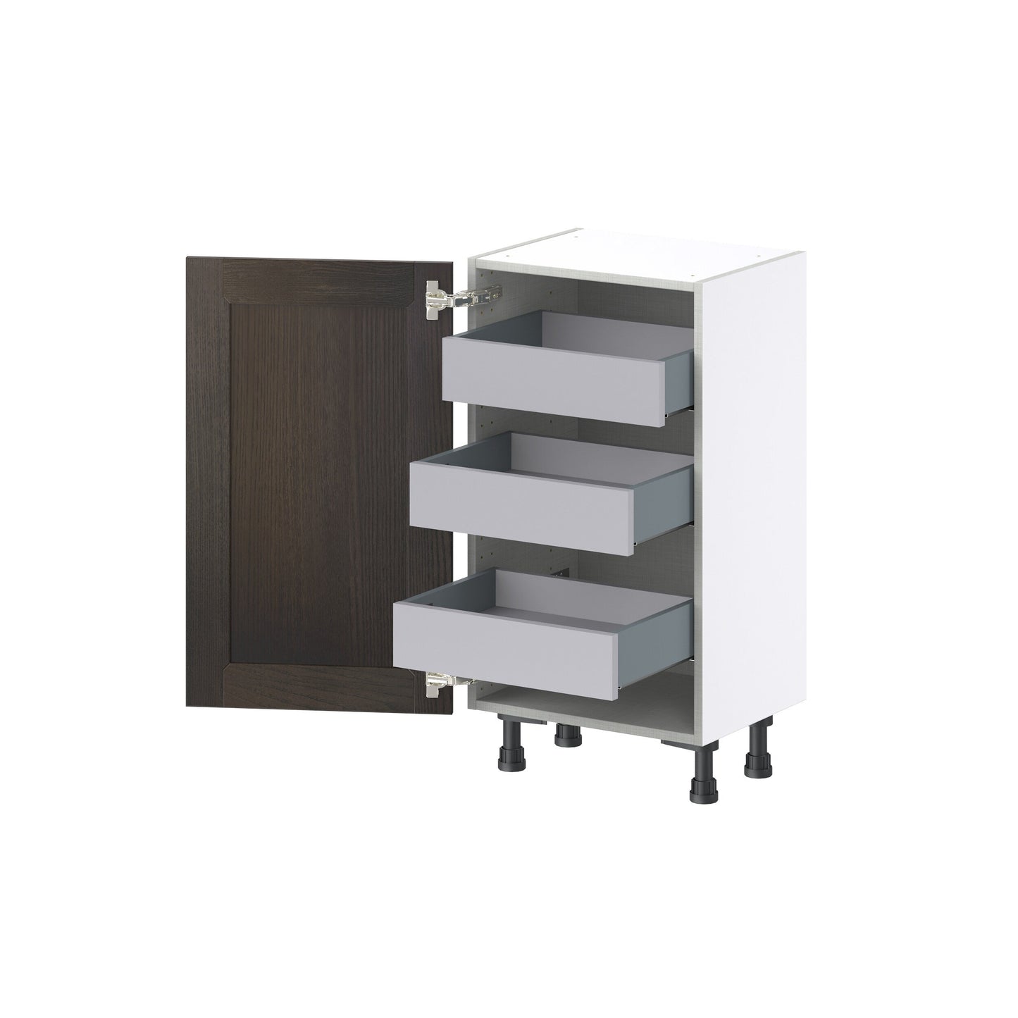 Hugo&Borg Montclaire 18-in W x 34.5-in H x 14-in D Wood 3-Drawers Base Fully Assembled Cabinet (Recessed Panel Shaker Style)