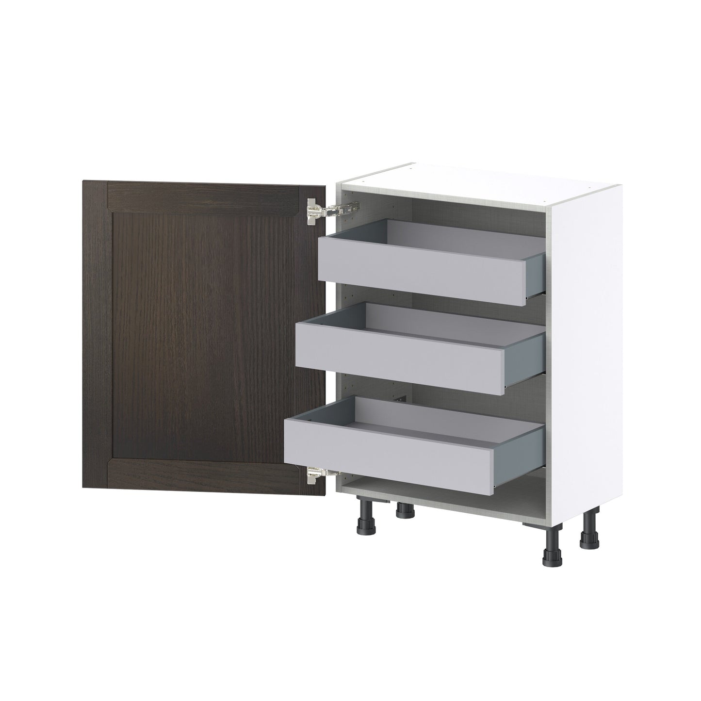 Hugo&Borg Montclaire 24-in W x 34.5-in H x 14-in D Wood 3-Drawers Base Fully Assembled Cabinet (Recessed Panel Shaker Style)