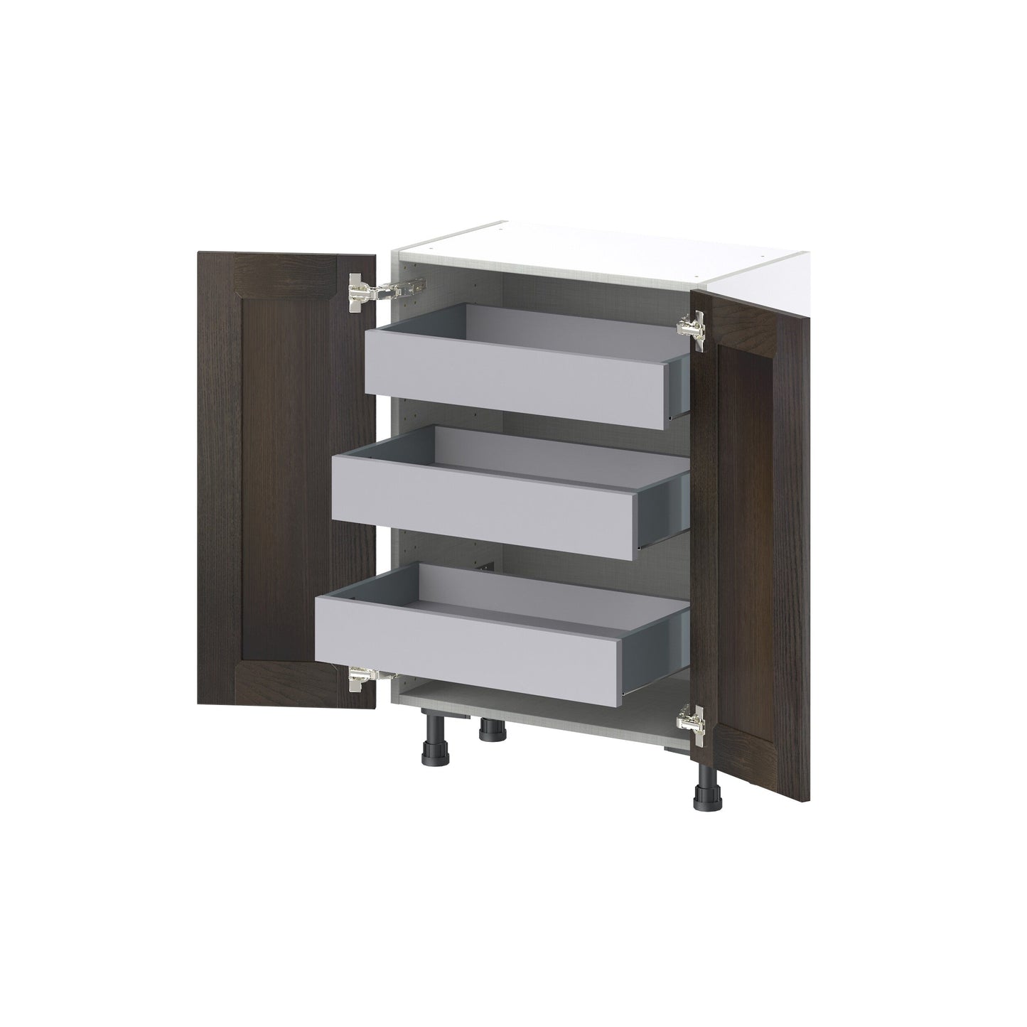 Hugo&Borg Montclaire 24-in W x 34.5-in H x 14-in D Wood 3-Drawers Base Fully Assembled Cabinet (Recessed Panel Shaker Style)