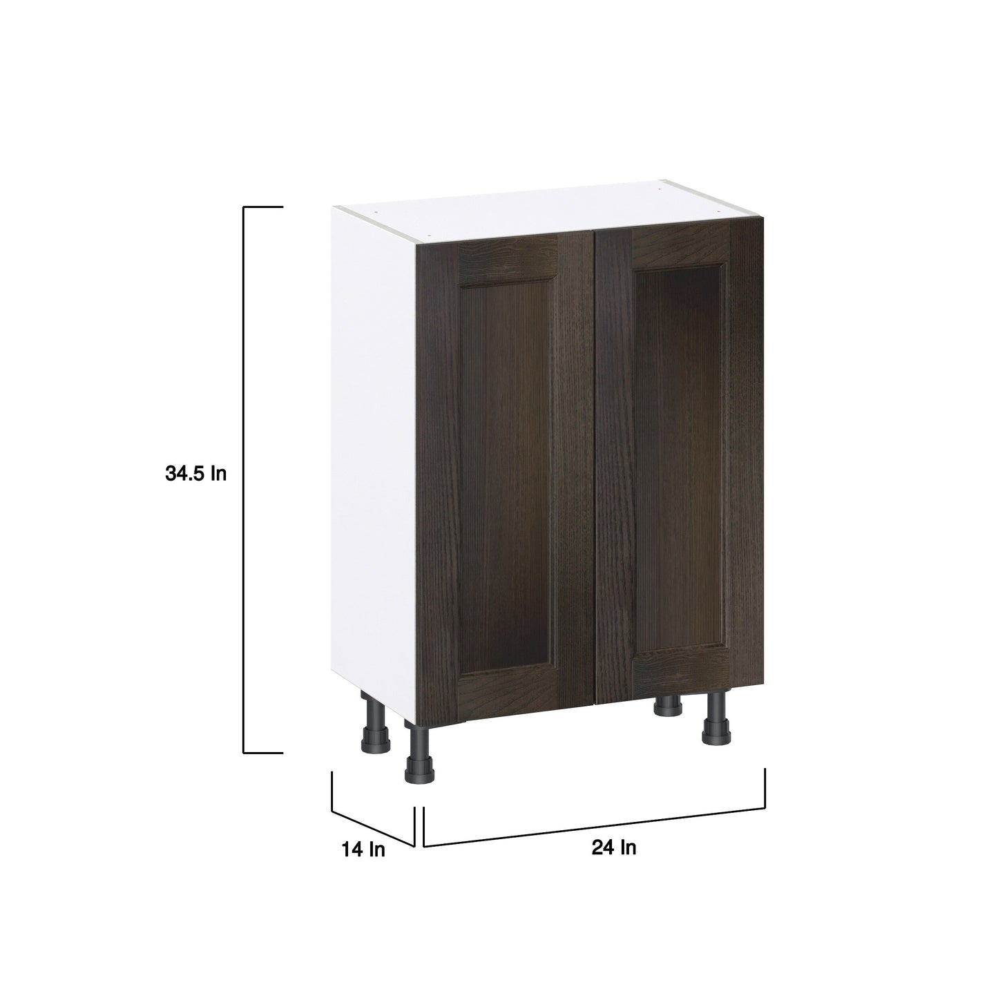 Hugo&Borg Montclaire 24-in W x 34.5-in H x 14-in D Wood 3-Drawers Base Fully Assembled Cabinet (Recessed Panel Shaker Style)