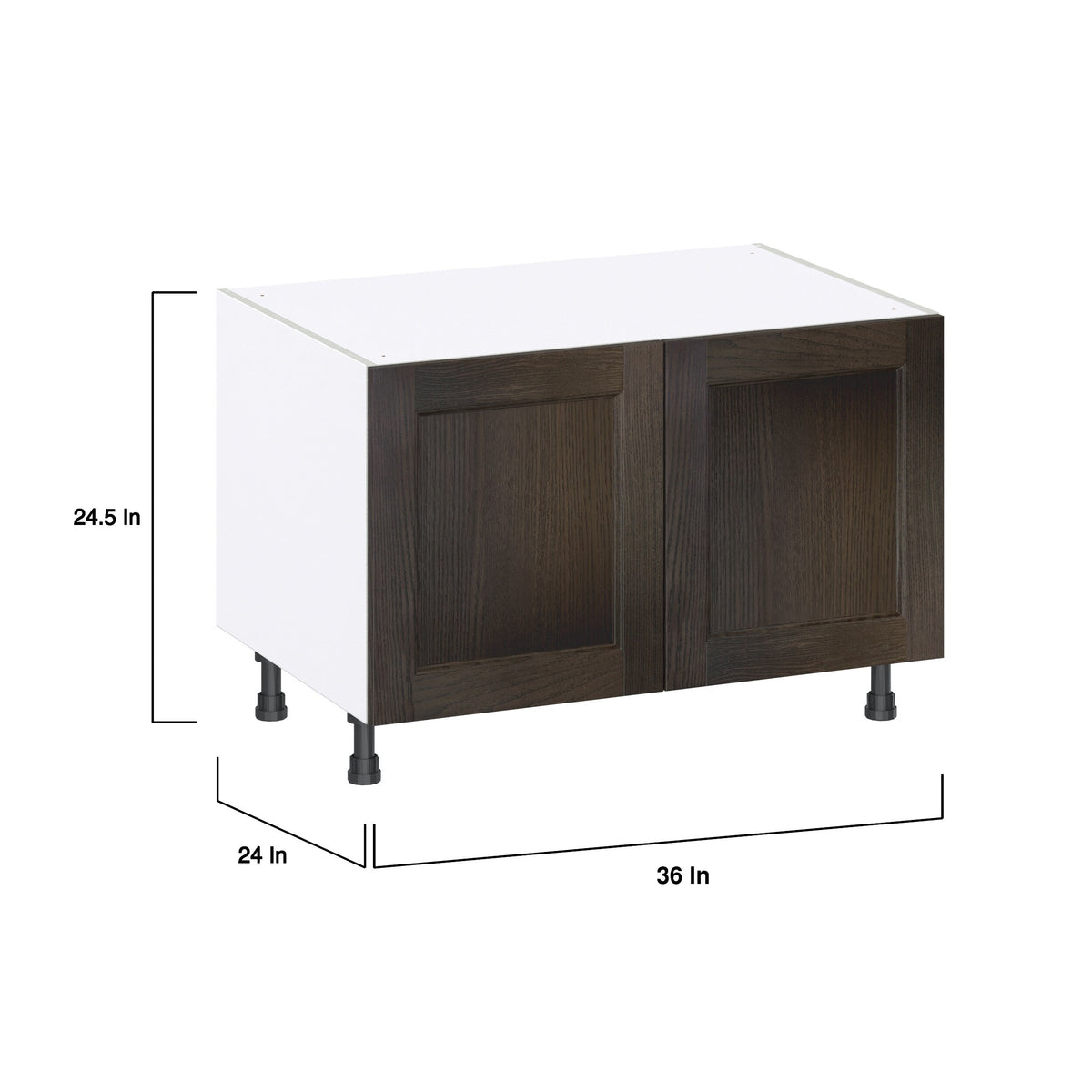 Hugo&Borg Montclaire 36-in W x 24.5-in H x 24-in D Wood Sink Base Fully Assembled Cabinet (Recessed Panel Shaker Style)