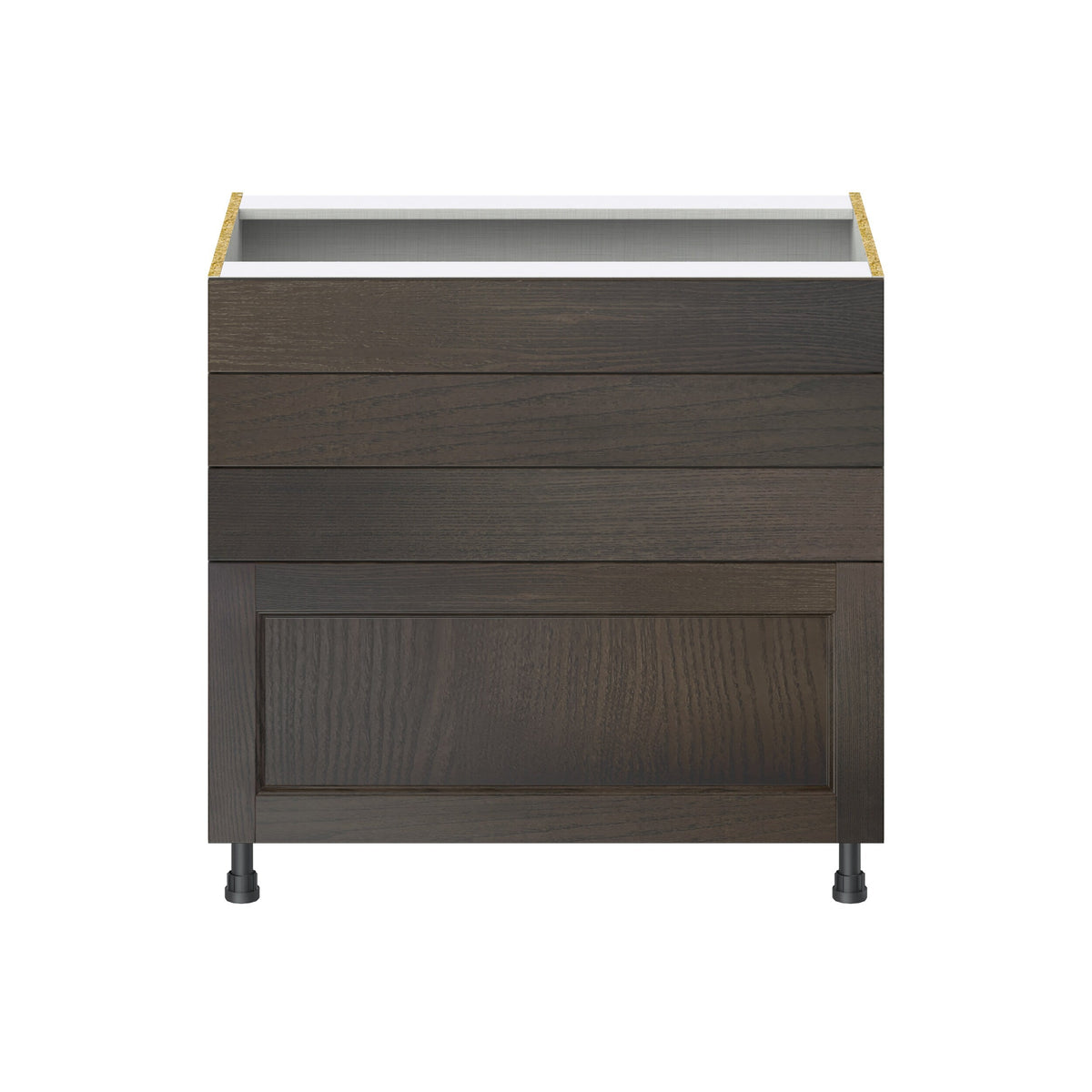 Hugo&Borg Montclaire 36-in W x 34.5-in H x 24-in D Wood 4-Drawer Base Fully Assembled Cabinet (Recessed Panel Style)