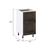 Hugo&Borg Montclaire 18-in W x 34.5-in H x 24-in D Wood 2-Drawer Base Fully Assembled Cabinet (Recessed Panel Style)