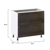 Hugo&Borg Montclaire 36-in W x 34.5-in H x 24-in D Wood 2-Drawer Base Fully Assembled Cabinet (Recessed Panel Style)