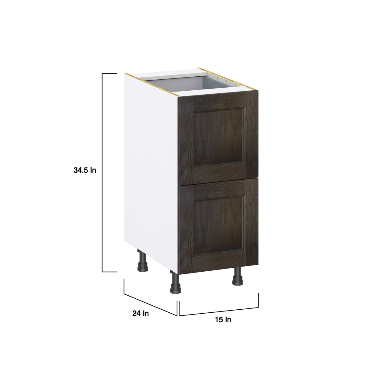 Hugo&Borg Montclaire 15-in W x 34.5-in H x 24-in D Wood 3-Drawer Base Fully Assembled Cabinet (Recessed Panel Style)