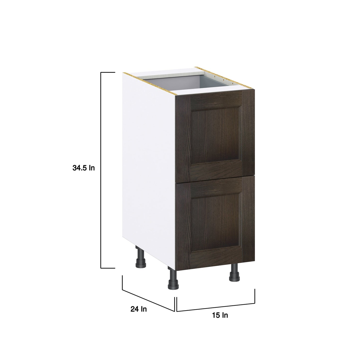Hugo&Borg Montclaire 15-in W x 34.5-in H x 24-in D Wood 3-Drawer Base Fully Assembled Cabinet (Recessed Panel Style)