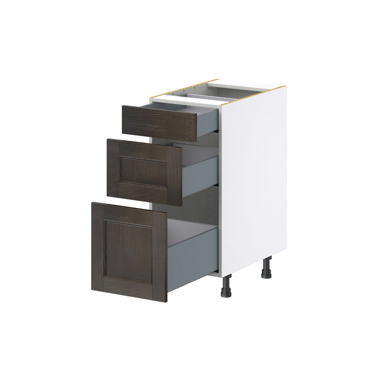 Hugo&Borg Montclaire 15-in W x 34.5-in H x 24-in D Wood 3-Drawer Base Fully Assembled Cabinet (Recessed Panel Style)