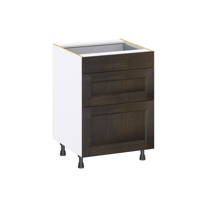 Hugo&Borg Montclaire 24-in W x 34.5-in H x 24-in D Wood 3-Drawer Base Fully Assembled Cabinet (Recessed Panel Style)