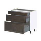 Hugo&Borg Montclaire 36-in W x 34.5-in H x 24-in D Wood 3-Drawer Base Fully Assembled Cabinet (Recessed Panel Style)