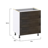 Hugo&Borg Montclaire 30-in W x 34.5-in H x 24-in D Wood 4-Drawer Base Fully Assembled Cabinet (Recessed Panel Style)