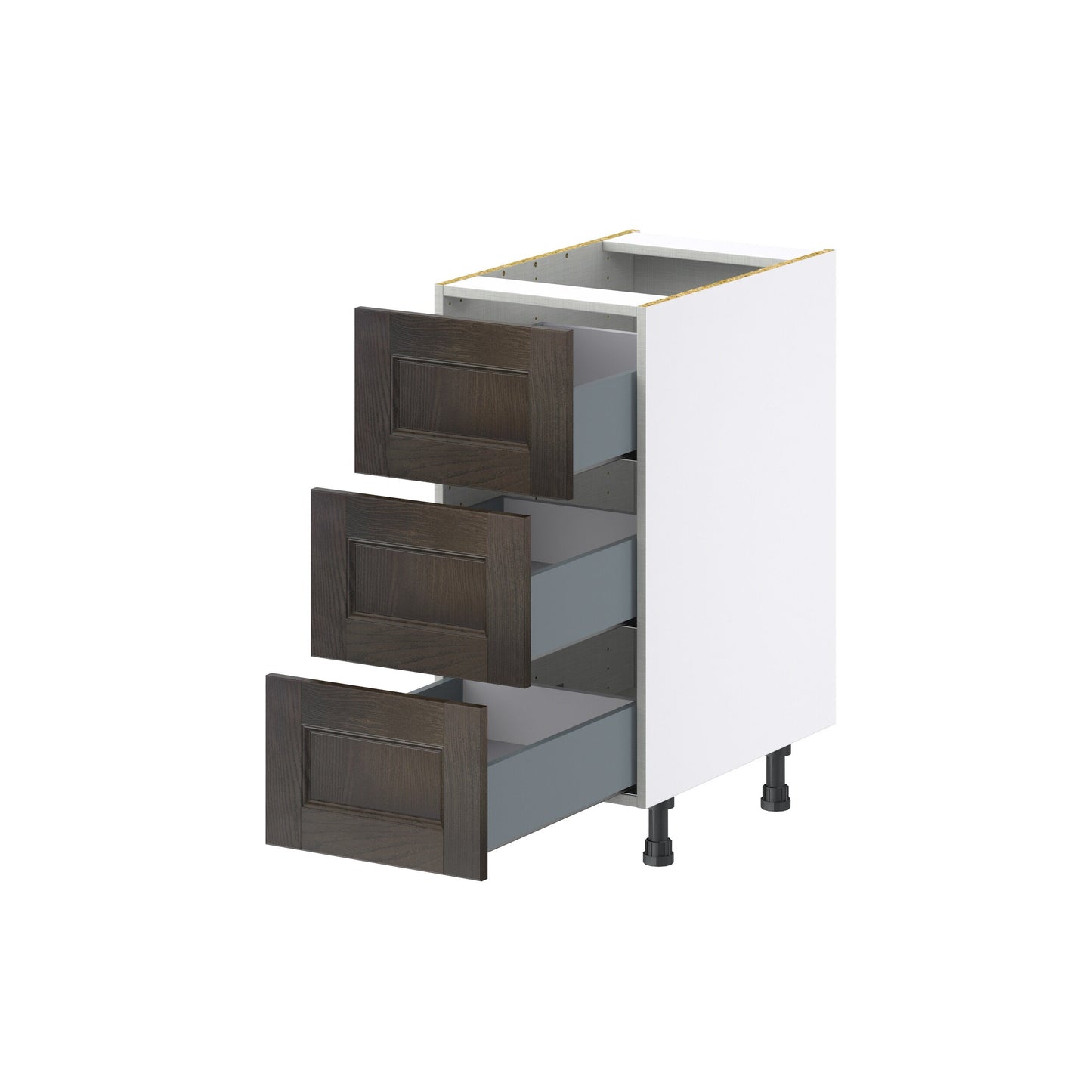 Hugo&Borg Montclaire 15-in W x 34.5-in H x 24-in D Wood 3-Drawer Base Fully Assembled Cabinet (Recessed Panel Style)