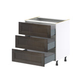 Hugo&Borg Montclaire 30-in W x 34.5-in H x 24-in D Wood 3-Drawer Base Fully Assembled Cabinet (Recessed Panel Style)