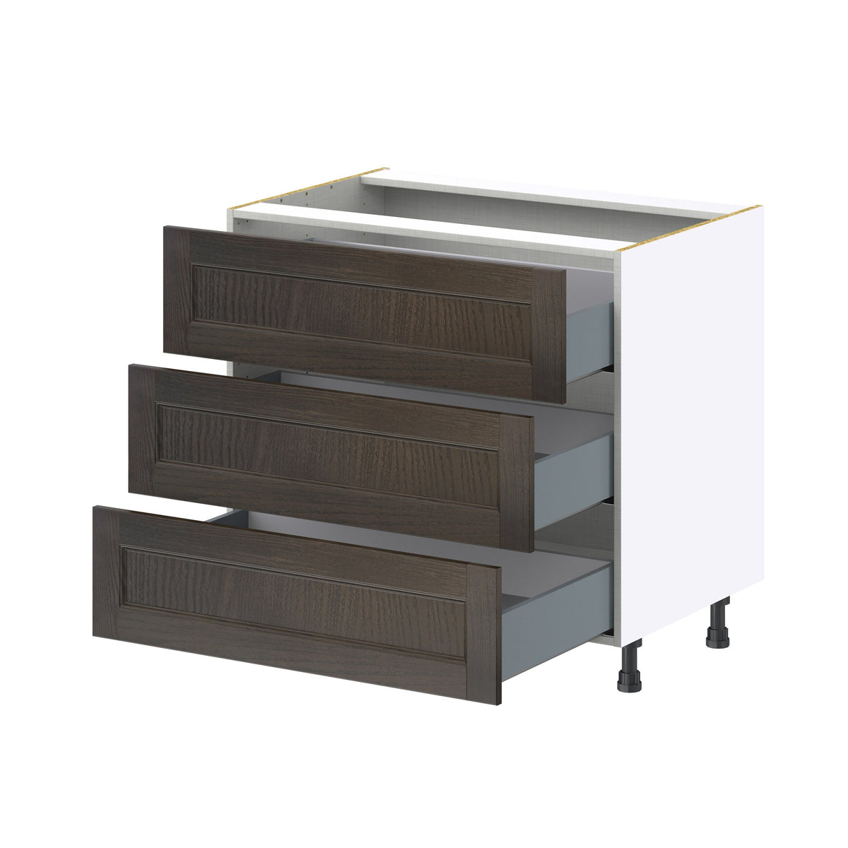 Hugo&Borg Montclaire 36-in W x 34.5-in H x 24-in D Wood 3-Drawer Base Fully Assembled Cabinet (Recessed Panel Style)