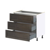 Hugo&Borg Montclaire 36-in W x 34.5-in H x 24-in D Wood 3-Drawer Base Fully Assembled Cabinet (Recessed Panel Style)