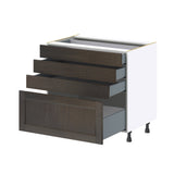 Hugo&Borg Montclaire 36-in W x 34.5-in H x 24-in D Wood 4-Drawer Base Fully Assembled Cabinet (Recessed Panel Style)