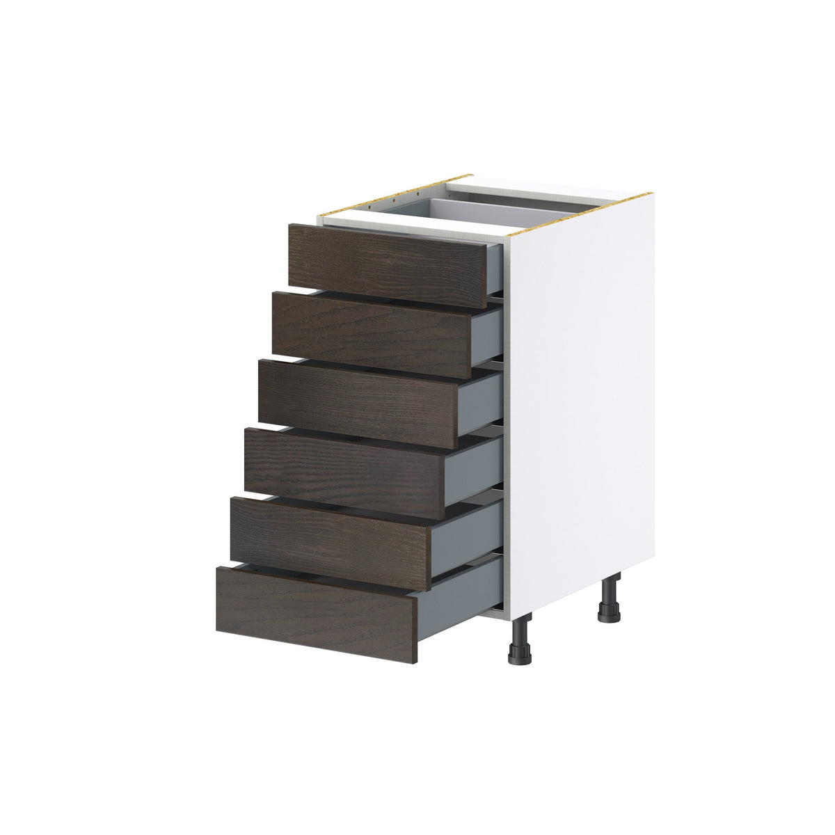 Hugo&Borg Montclaire 18-in W x 34.5-in H x 24-in D Wood 6-Drawer Base Fully Assembled Cabinet (Recessed Panel Style)