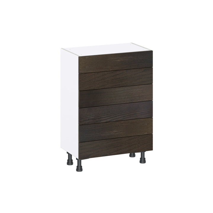 Hugo&Borg Montclaire 24-in W x 34.5-in H x 14-in D Wood 6-Drawer Base Fully Assembled Cabinet (Recessed Panel Style)