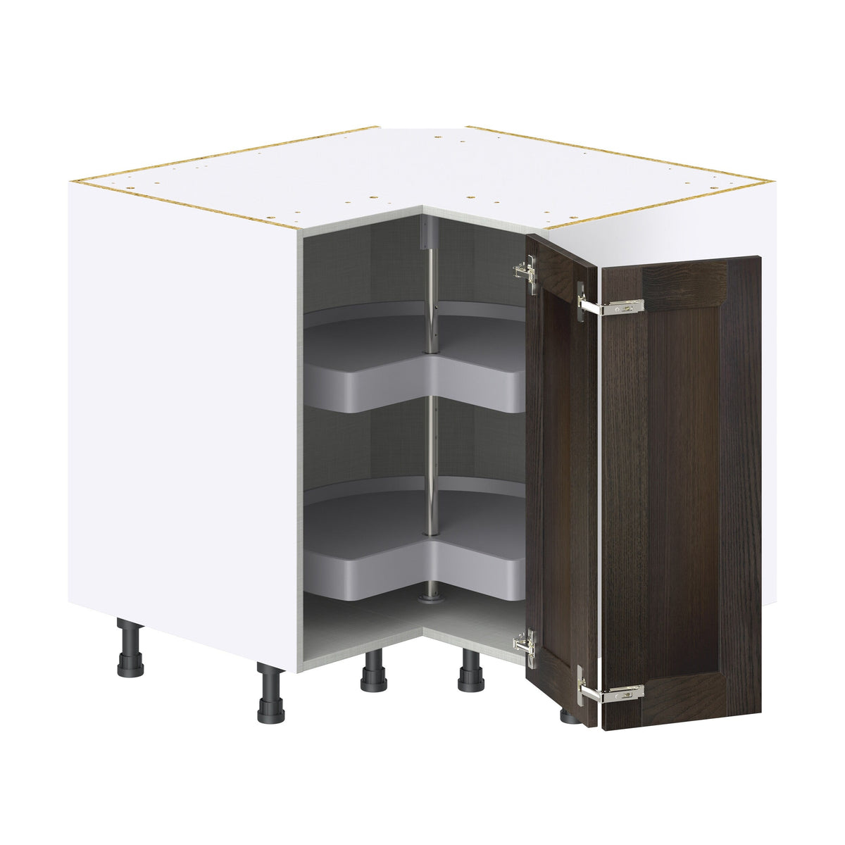 Hugo&Borg Montclaire 36-in W x 34.5-in H x 36-in D Wood Lazy Susan Corner Base Fully Assembled Cabinet (Recessed Panel Shaker Style)