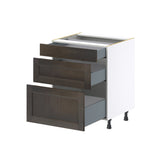 Hugo&Borg Montclaire 27-in W x 34.5-in H x 24-in D Wood 3-Drawer Base Fully Assembled Cabinet (Recessed Panel Style)