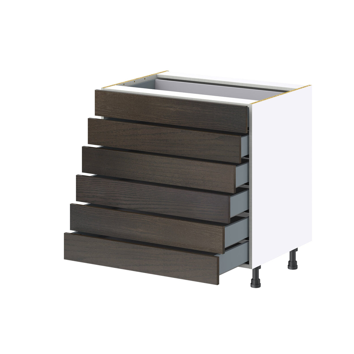 Hugo&Borg Montclaire 33-in W x 34.5-in H x 24-in D Wood 6-Drawer Base Fully Assembled Cabinet (Recessed Panel Style)