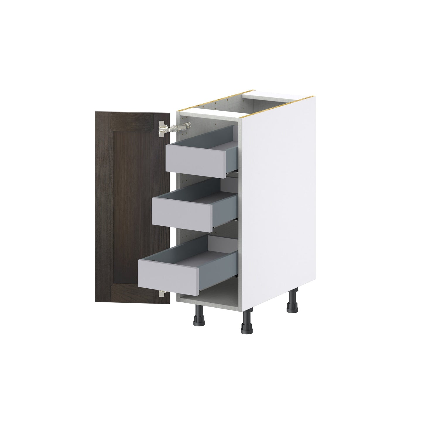 Hugo&Borg Montclaire 12-in W x 34.5-in H x 24-in D Wood 3-Drawers Base Fully Assembled Cabinet (Recessed Panel Shaker Style)