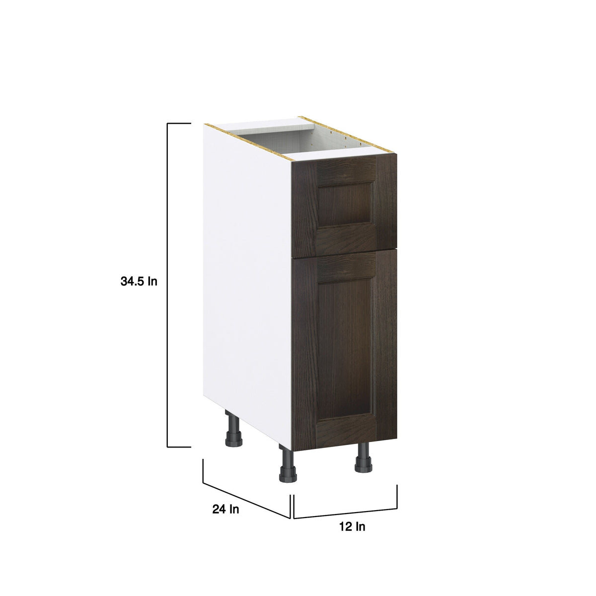 Hugo&Borg Montclaire 12-in W x 34.5-in H x 25-in D Wood 1-Drawer Base Fully Assembled Cabinet (Recessed Panel Shaker Style)